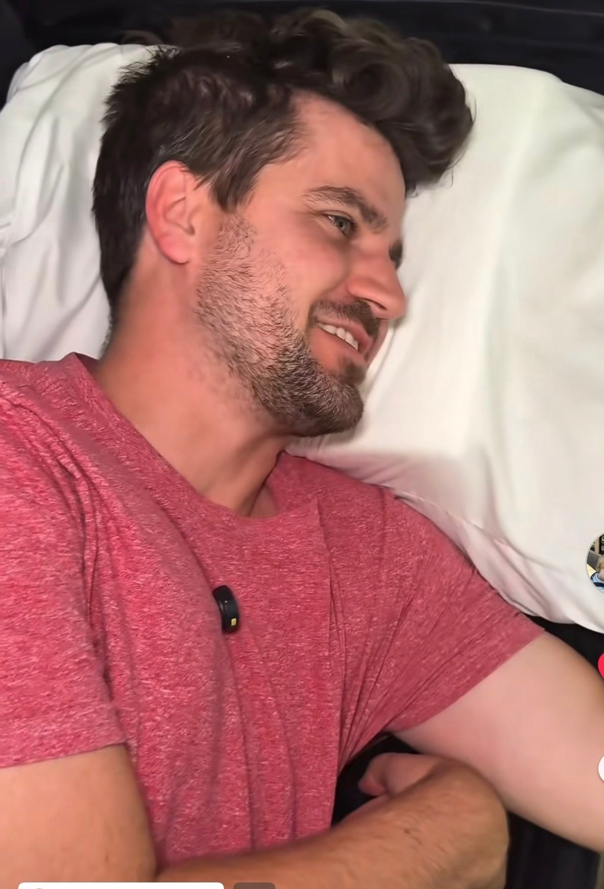 Customer using Crown Lift in his pillow